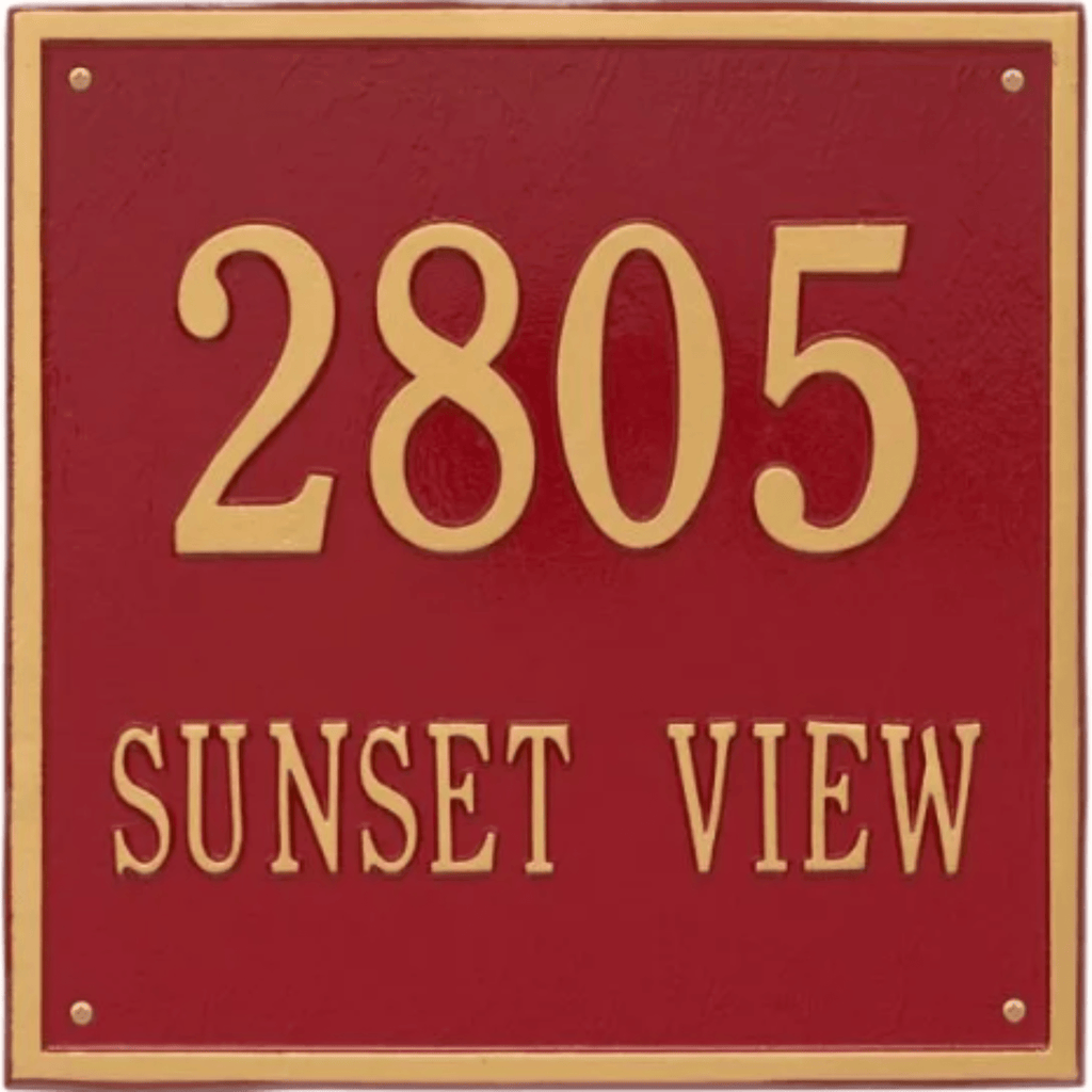 Large Personalized Square Two Line Address Wall Plaque– Available in M ...