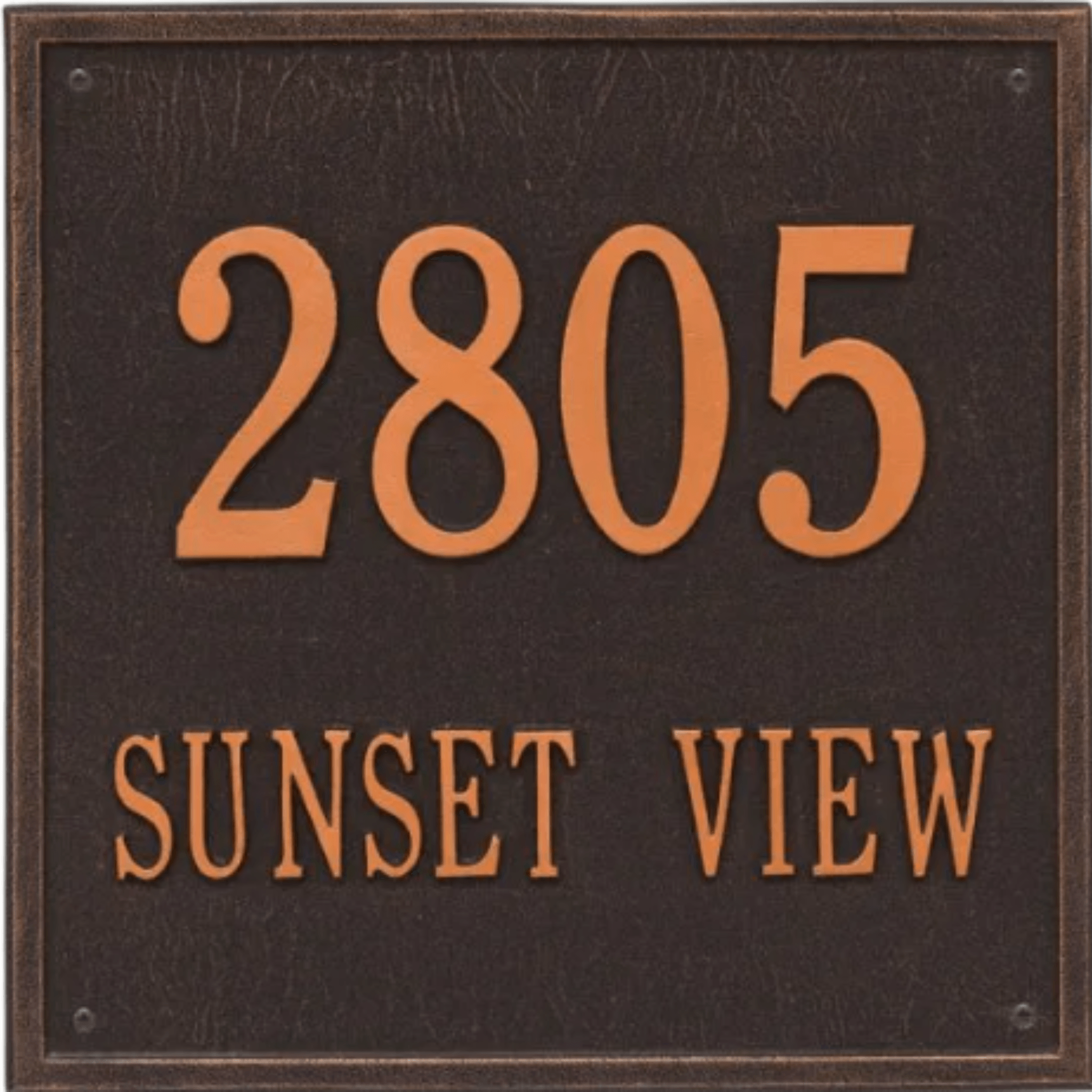 Large Personalized Square Two Line Address Wall Plaque– Available in M ...