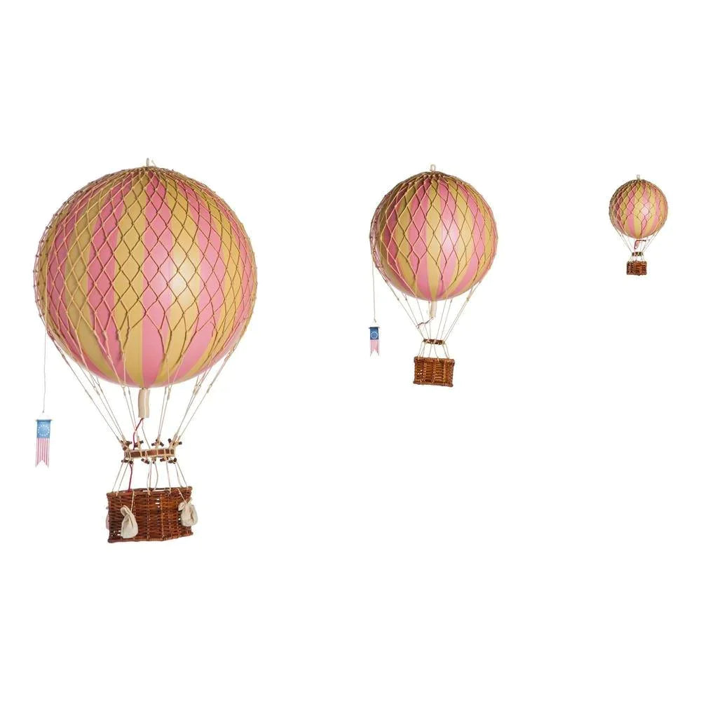 Large Pink & Gold Striped Hot Air Balloon Model - Little Loves Decor - The Well Appointed House