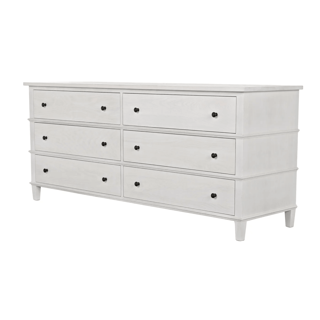Large Six Drawer Dresser in Washed Oak Finish - Dressers & Armoires - The Well Appointed House