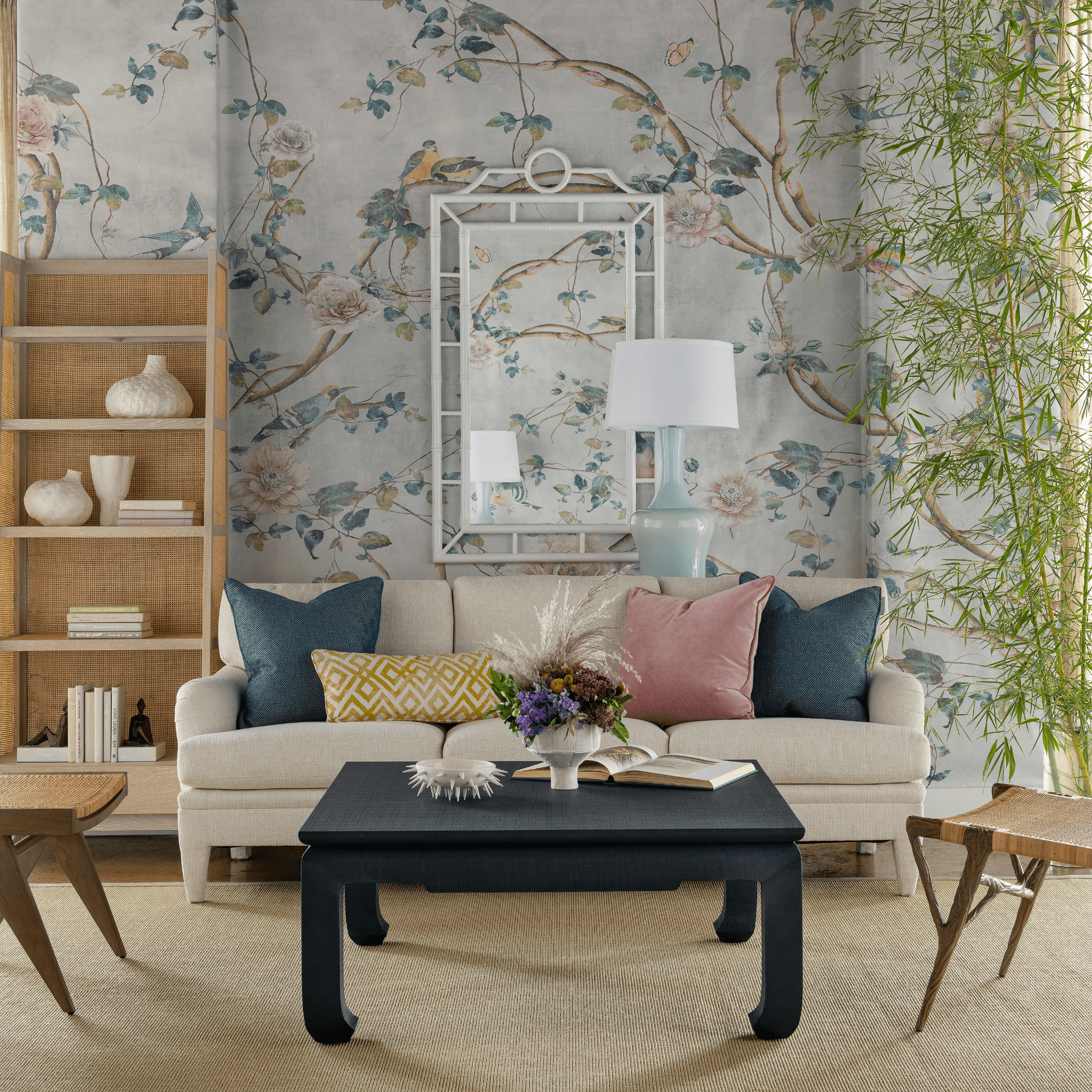 Large Square Storm Blue Bethany Coffee Table The Well Appointed