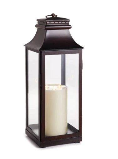 Large Washed Bronze Outdoor Lantern - Candlesticks & Candles - The Well Appointed House