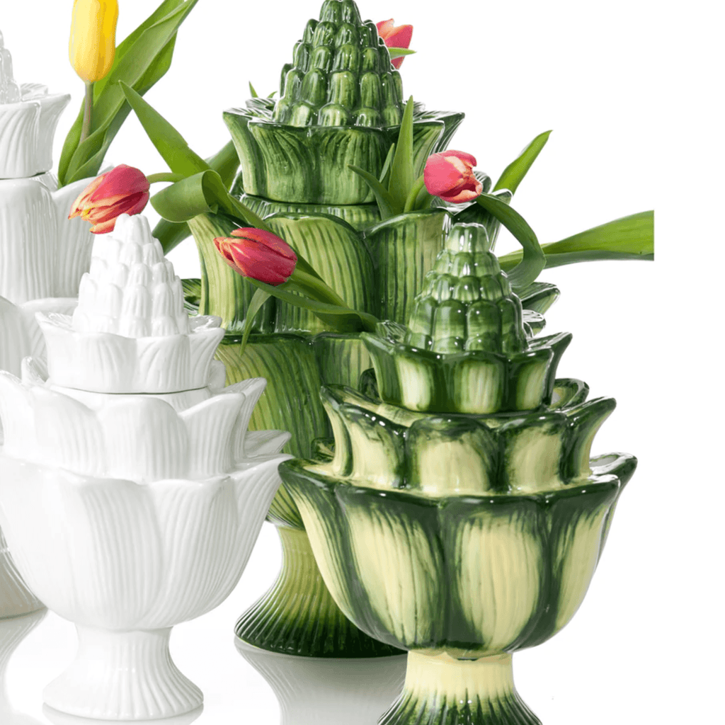 Large White Artichoke Tulipiere - Indoor Planters - The Well Appointed House