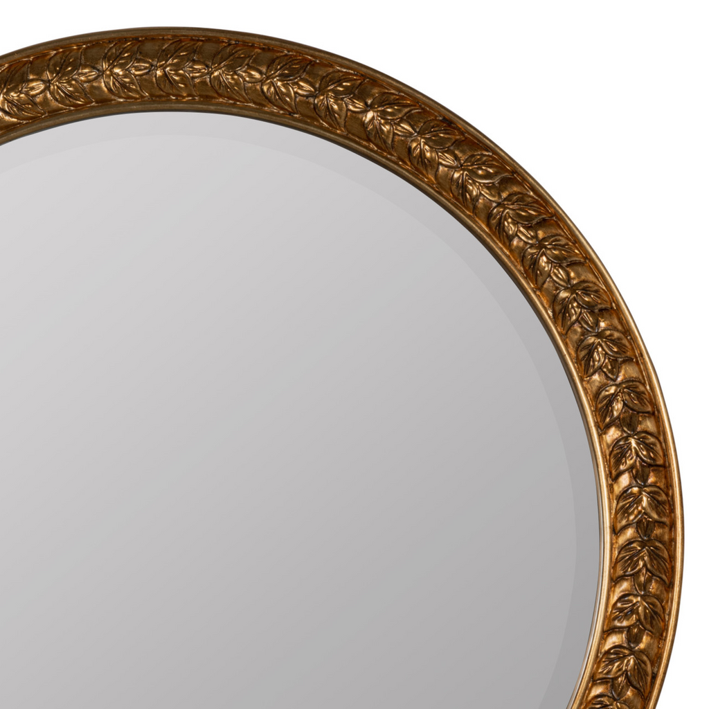 Round Beveled Gold Leafed Wall Mirror - The Well Appointed House
