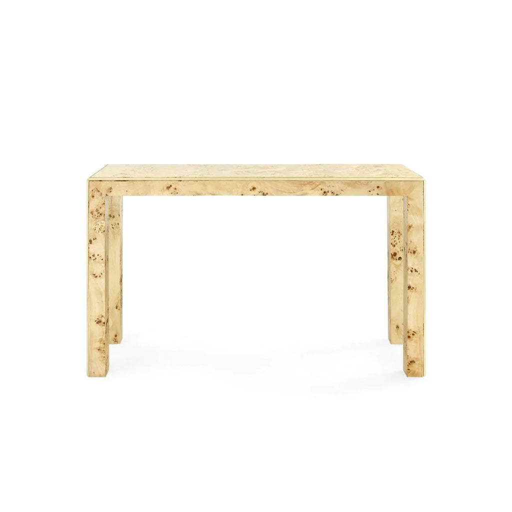 Lauren Burl Wood Console Table with Brush Brass Accents - Sideboards & Consoles - The Well Appointed House