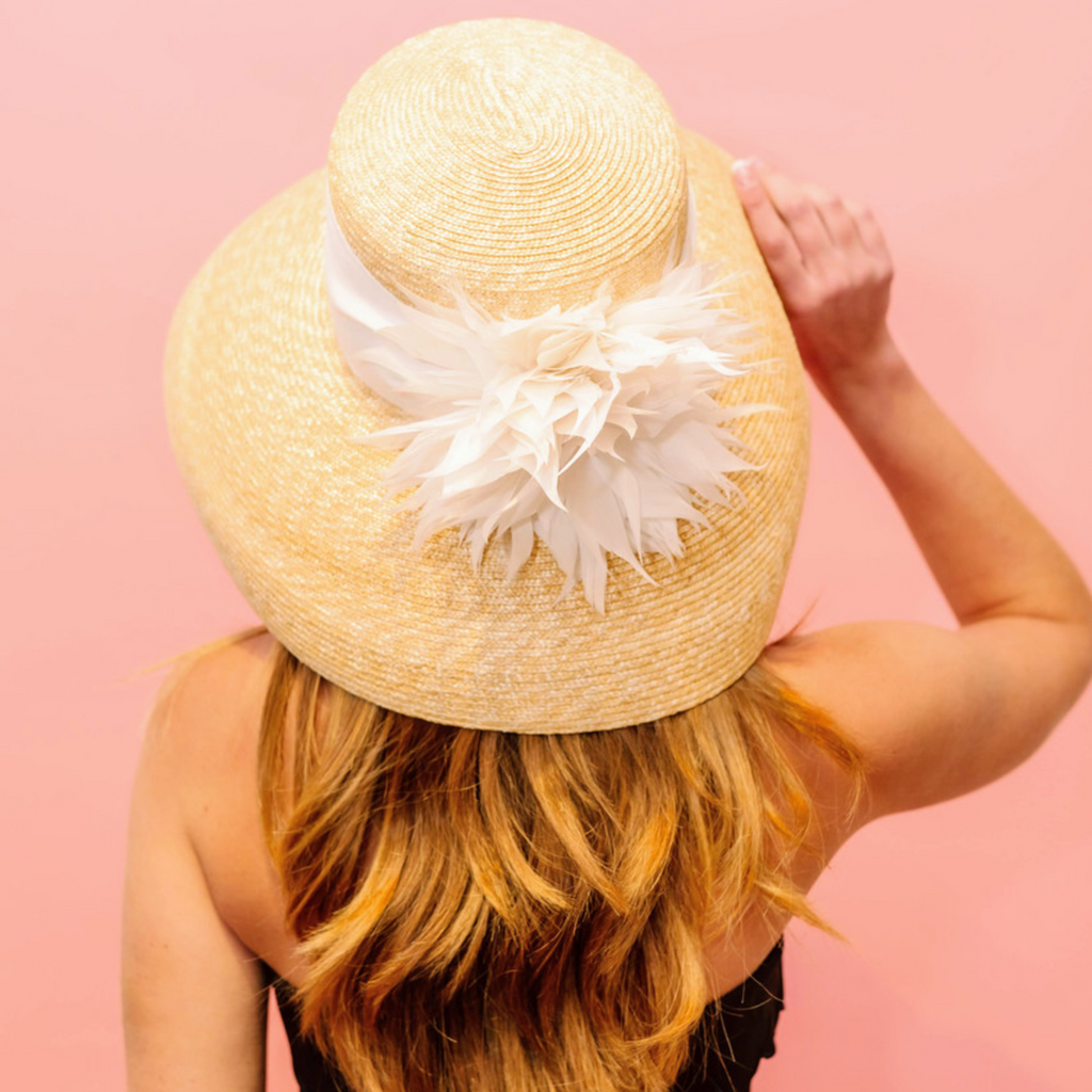 Lauren Feather Derby Straw Sun Hat - The Well Appointed House
