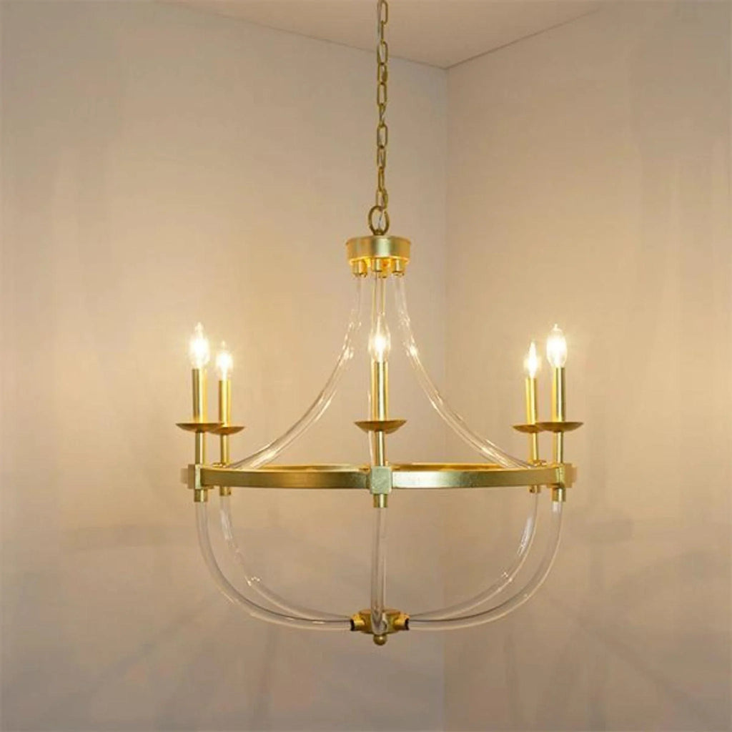 Layla Six Light Gold Leaf Chandelier - Chandeliers & Pendants - The Well Appointed House