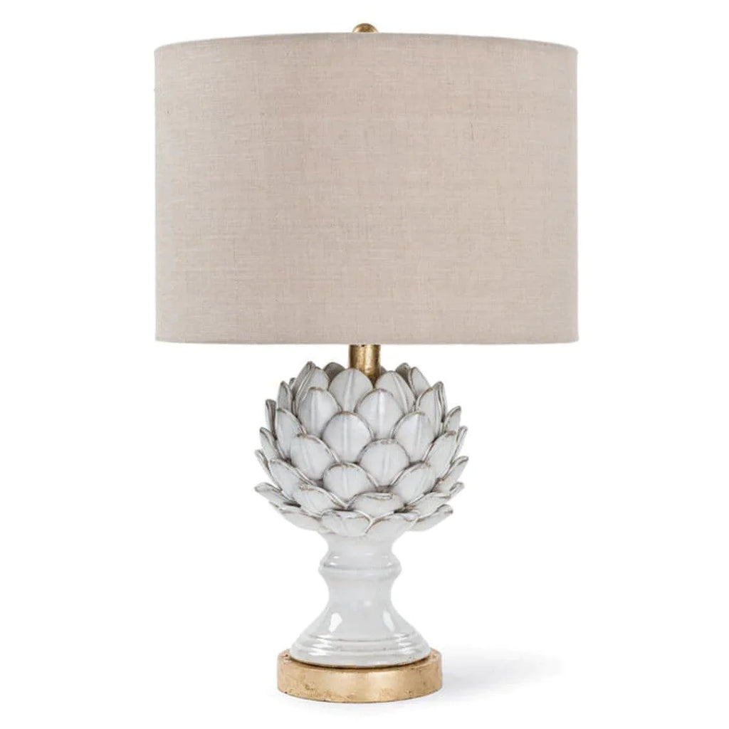 Leafy Artichoke Ceramic Table Lamp (Off White) - Table Lamps - The Well Appointed House