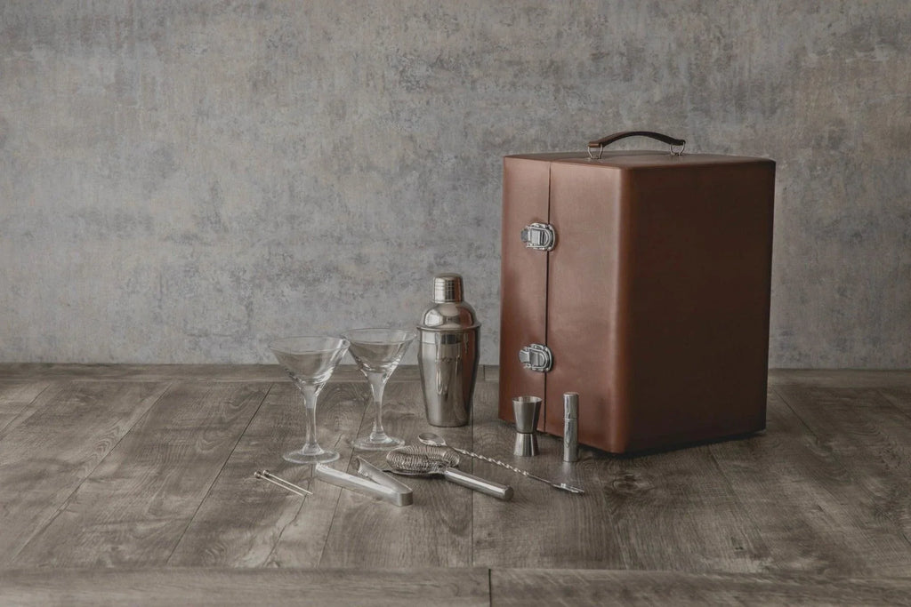 Leatherette Portable Cocktail Case, Two Colors Available - Picnic Baskets & Accessories - The Well Appointed House
