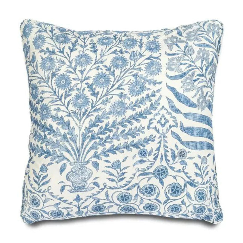 Lee Jofa Blue and White Sameera Cotton Decorative Throw Pillow - Pillows - The Well Appointed House