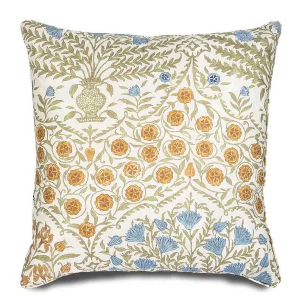 Lee Jofa Sapphire and Gold Sameera Cotton Decorative Throw Pillow - Pillows - The Well Appointed House
