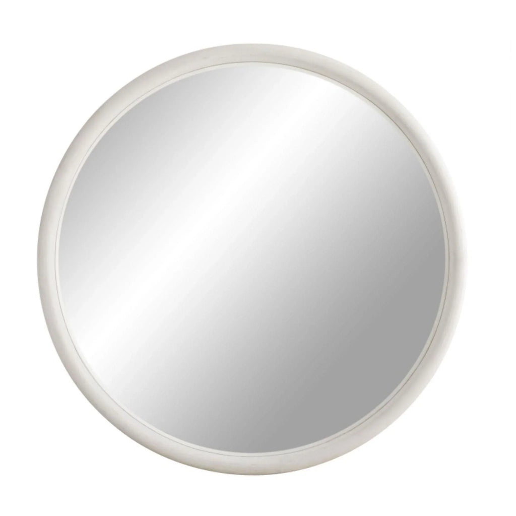 Lesley Whitewashed Round Wall Mirror - Wall Mirrors - The Well Appointed House