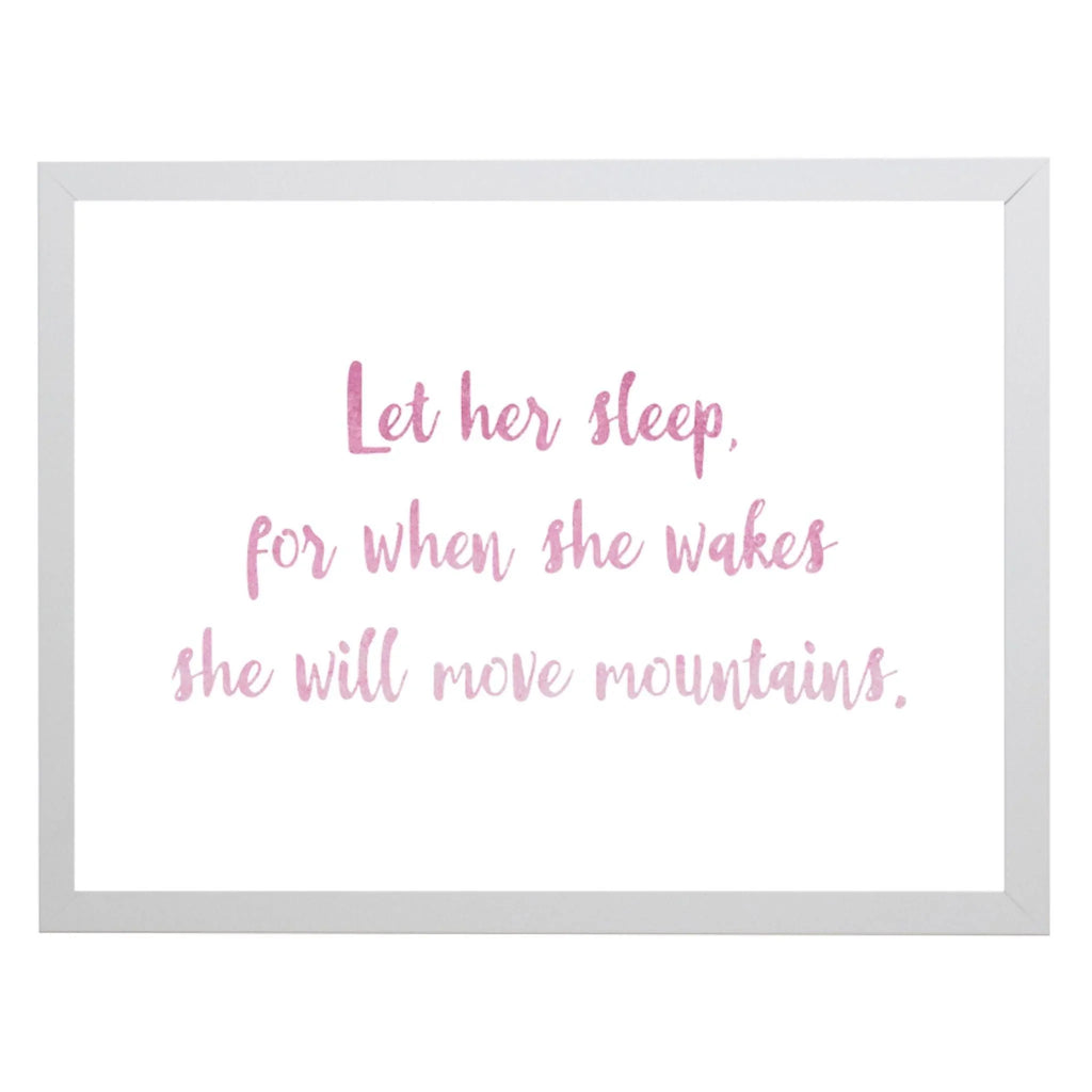 Let Her Sleep Quote Children’s Framed Wall Art in Pink - Little Loves Art - The Well Appointed House