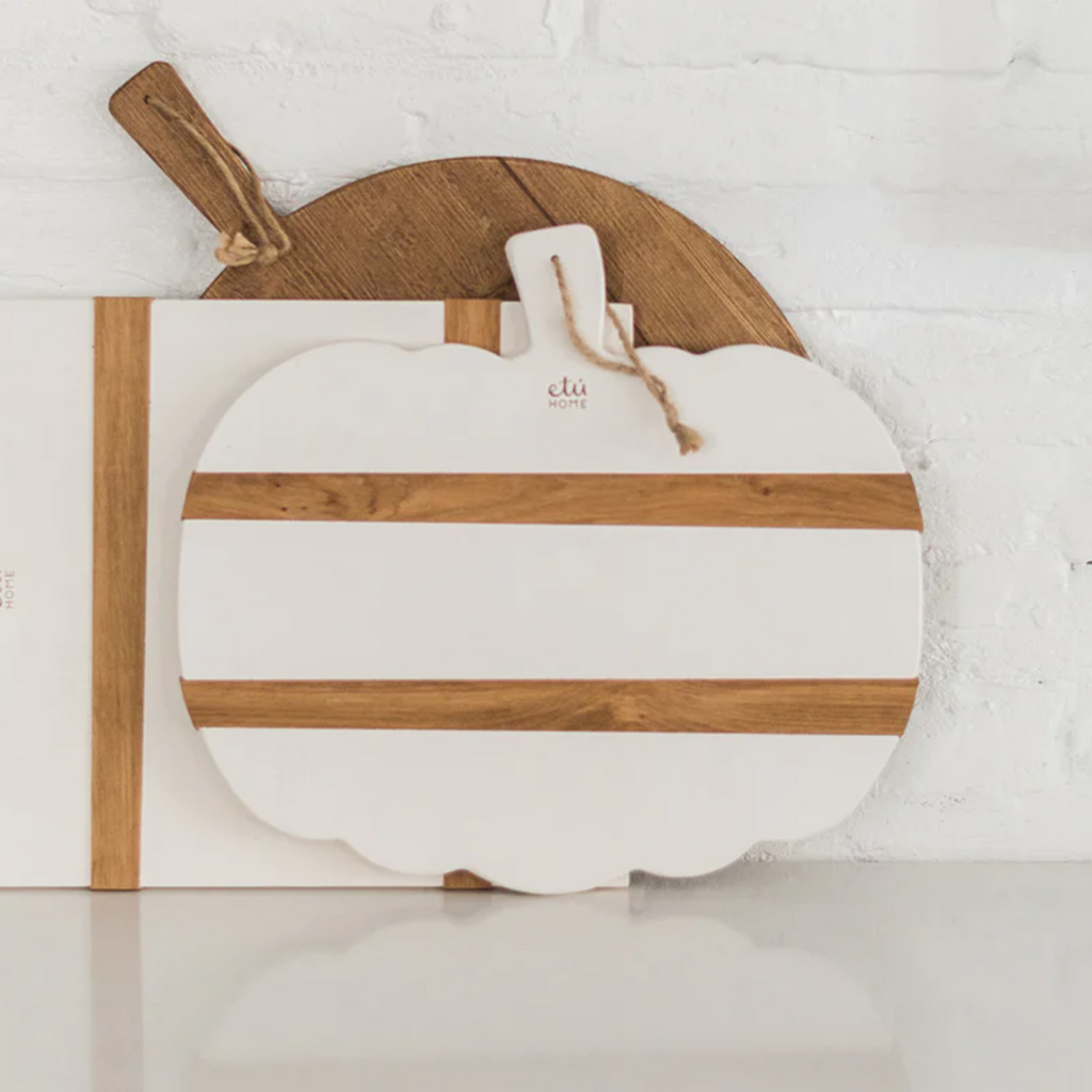 Large White Mod Pumpkin Charcuterie Board - The Well Appointed House