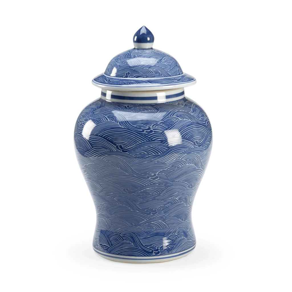 Lidded Ocean Ginger Jar - Vases & Jars - The Well Appointed House