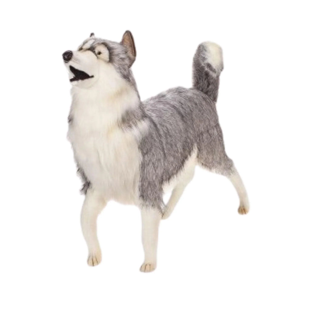 Life Size Plush Gray Husky Dog - Little Loves Stuffed Toys - The Well Appointed House
