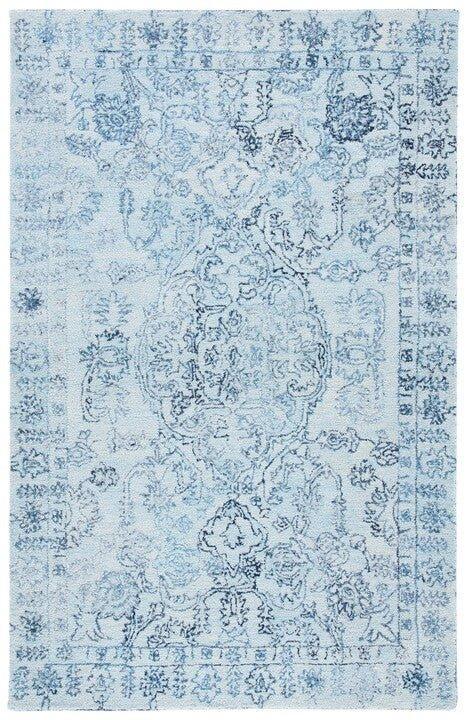 Light Blue & Navy Hand Tufted Transitional Area Rug – The Well ...