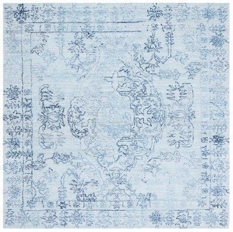 Light Blue & Navy Hand Tufted Transitional Area Rug - Rugs - The Well Appointed House