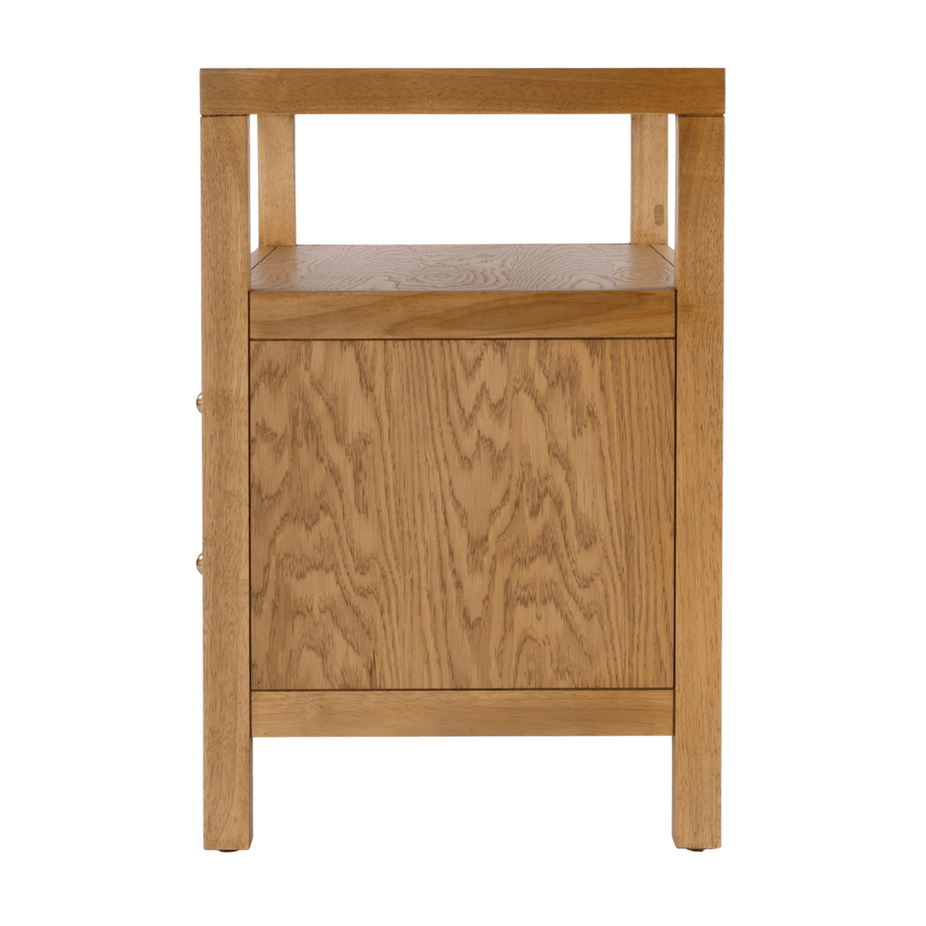 Light Natural Finish Two Drawer Wide Nightstand - Nightstands & Chests - The Well Appointed House