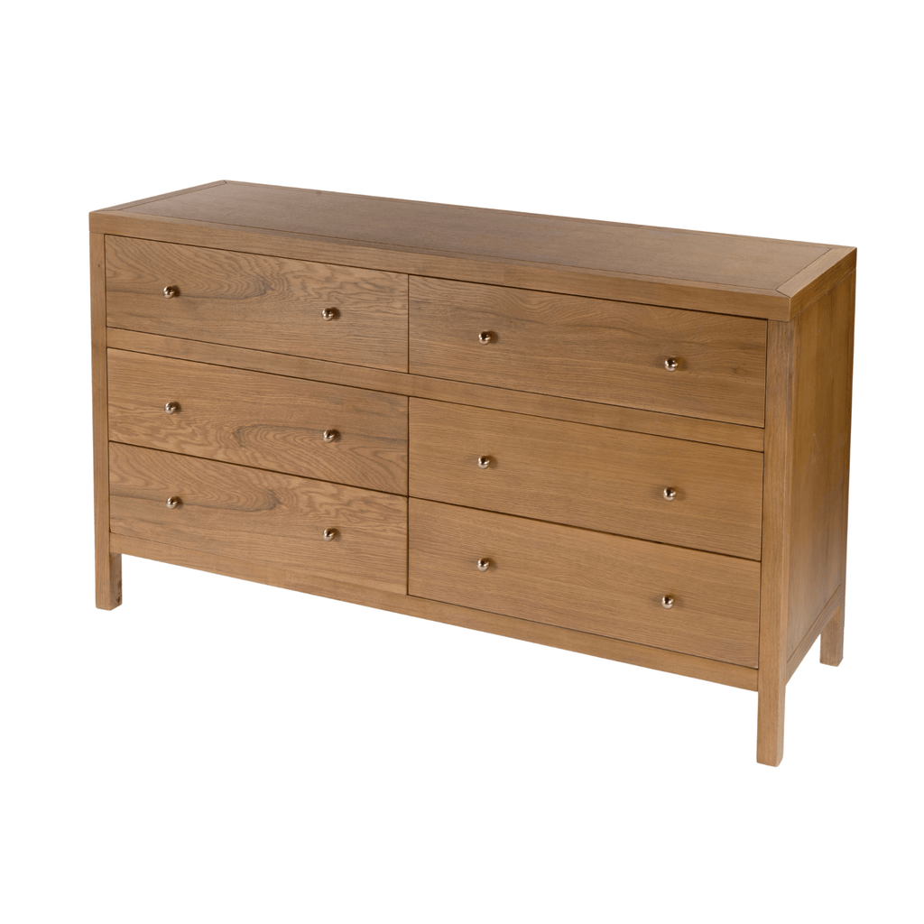 Light Natural Oak Finish Six Drawer Dresser - Dressers & Armoires - The Well Appointed House