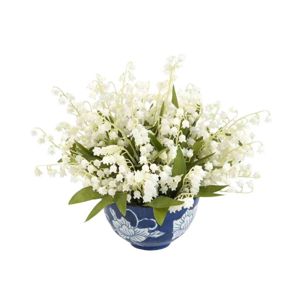 Lily of The Valley Arrangement in Blue and White Bowl - Florals & Greenery - The Well Appointed House