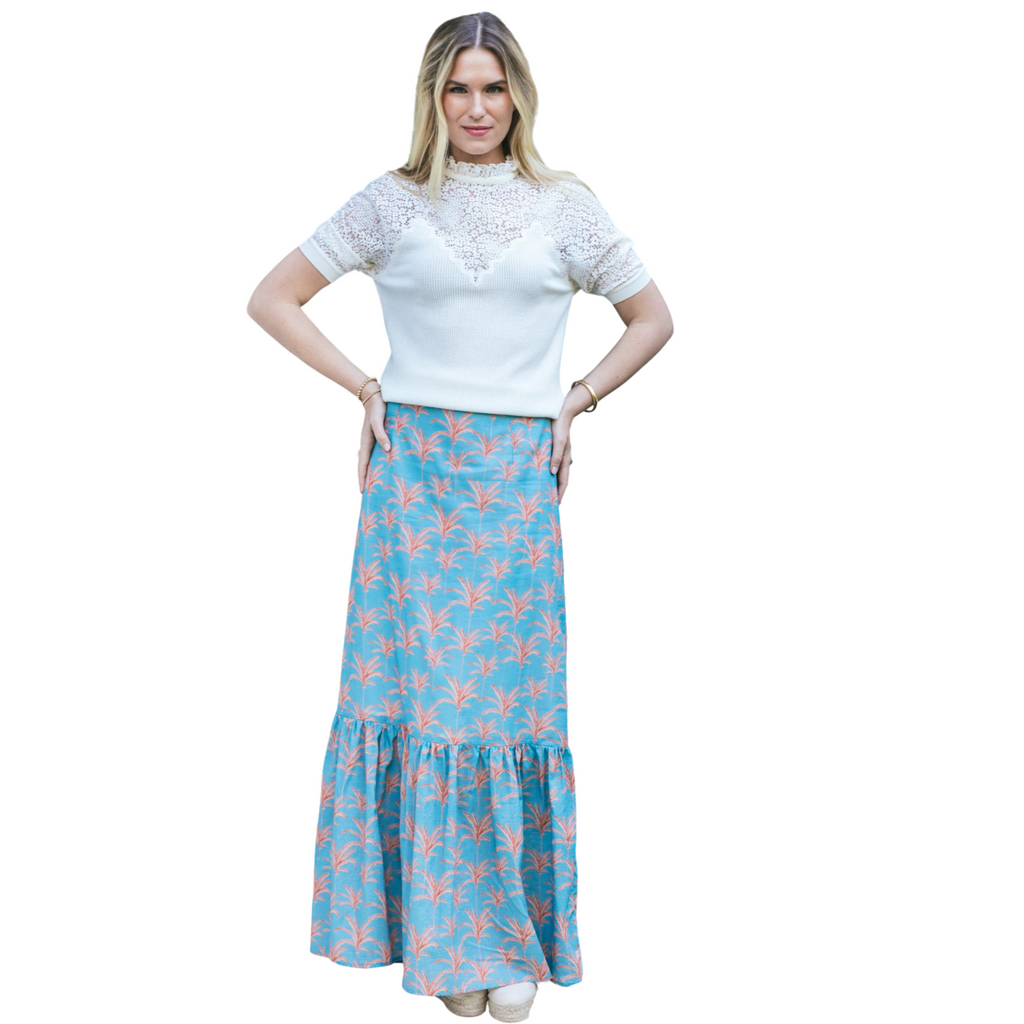 Lizzie Linen Skirt - Callista Palm  - The Well Appointed House 