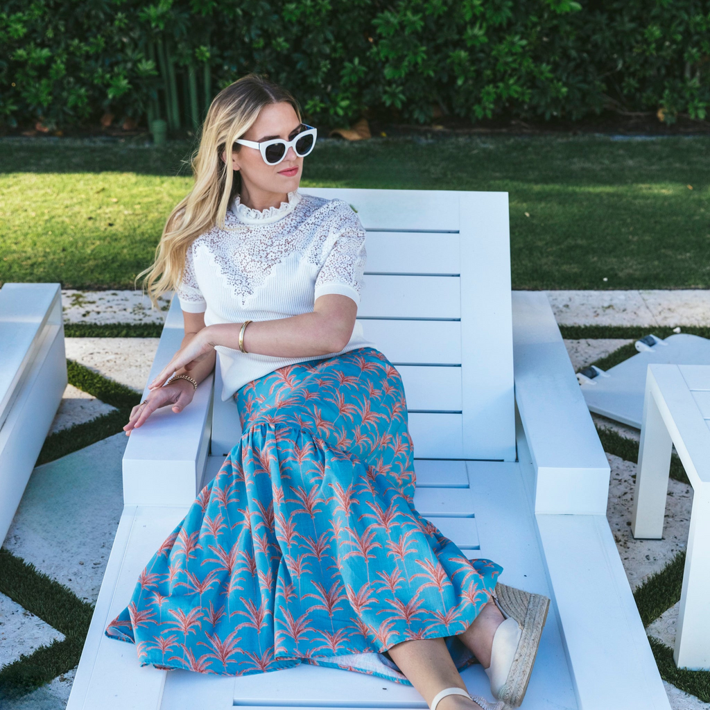 Lizzie Linen Skirt - Callista Palm  - The Well Appointed House 