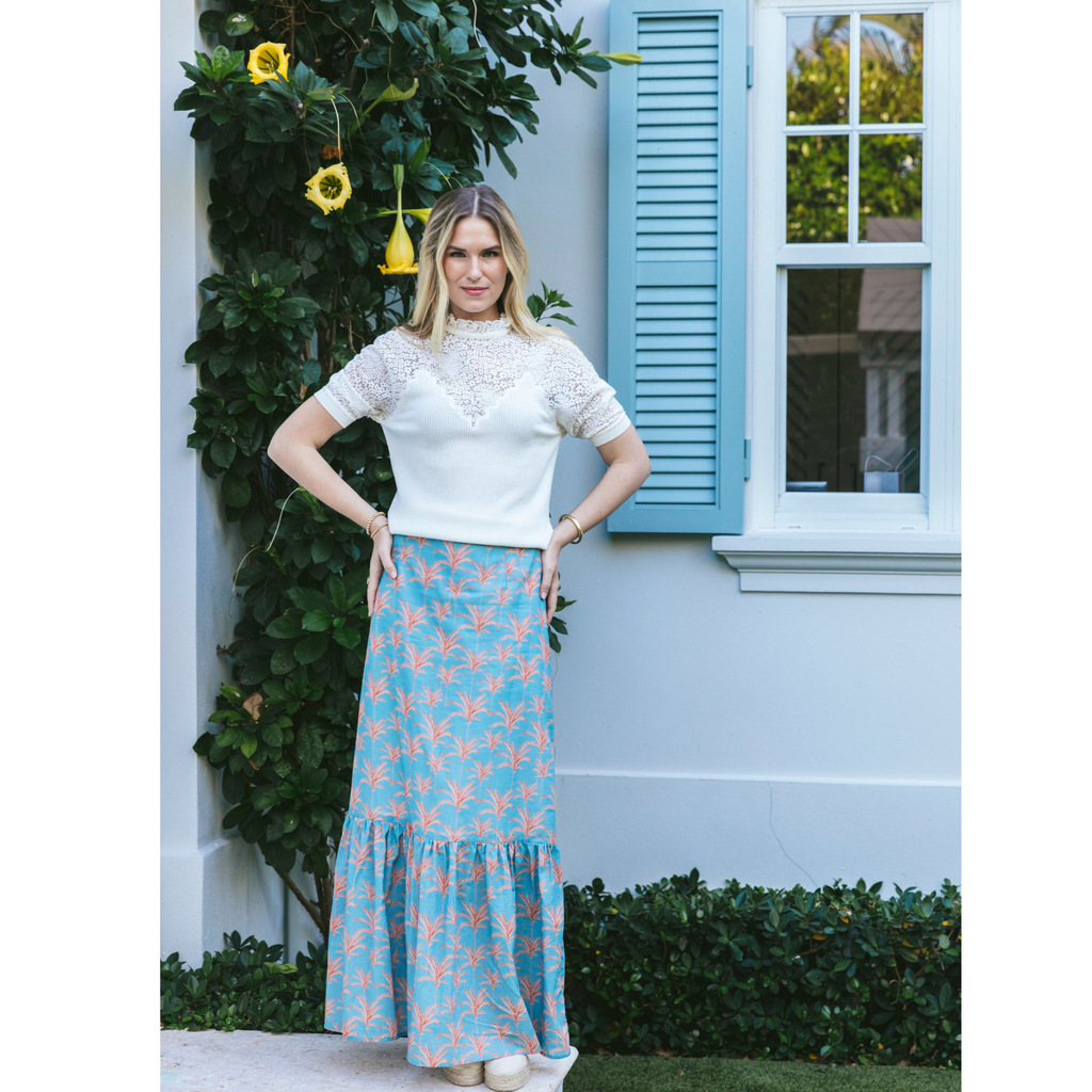 Lizzie Linen Skirt - Callista Palm  - The Well Appointed House 