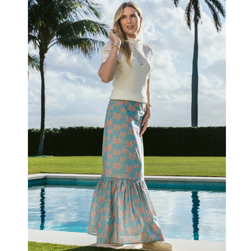 Lizzie Linen Skirt - Callista Palm  - The Well Appointed House 
