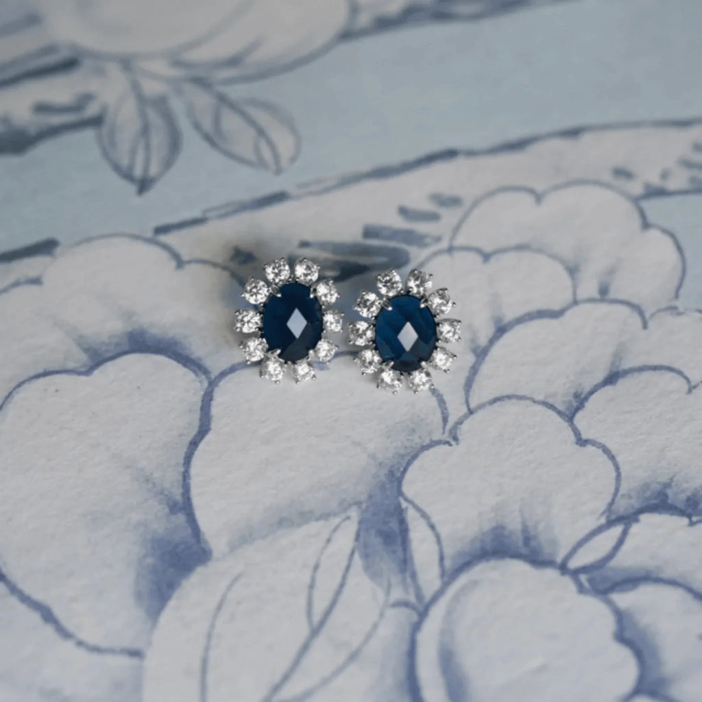 London Blue Stud Earrings - Gifts for Her - The Well Appointed House