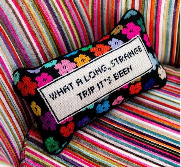 Long Strange Trip Needlepoint Decorative Throw Pillow - Pillows - The Well Appointed House