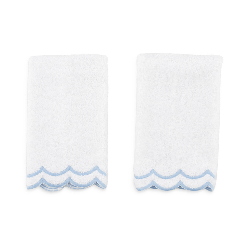 Set of Two Scalloped Edge Hand Towels - The Well Appointed House