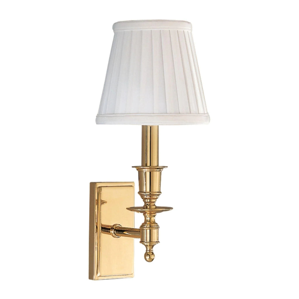 Ludlow One-Light Wall Sconce with Pleated Shade Available in Five Finishes - Sconces - The Well Appointed House