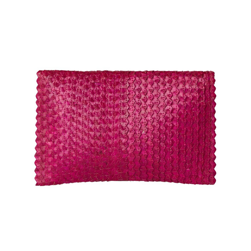 Madison Straw Clutch in Pink - The Well Appointed House