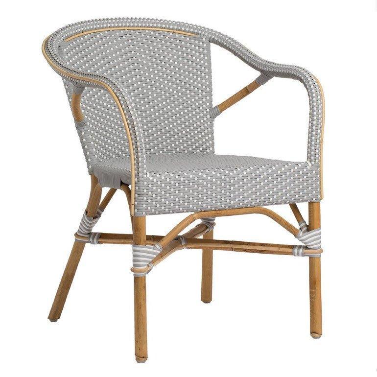 Malacca Cane Rattan Bistro Style Arm Chair - Outdoor Dining Tables & Chairs - The Well Appointed House