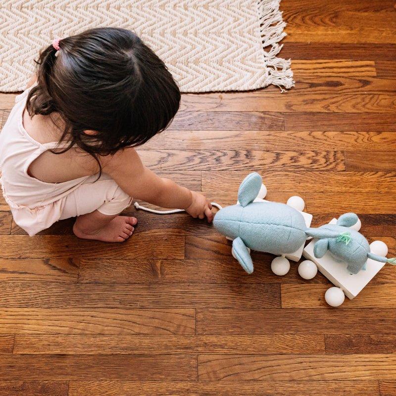 Mama & Baby Elephant Pull Toy for Kids - Little Loves Walkers Wagons & Push Toys - The Well Appointed House