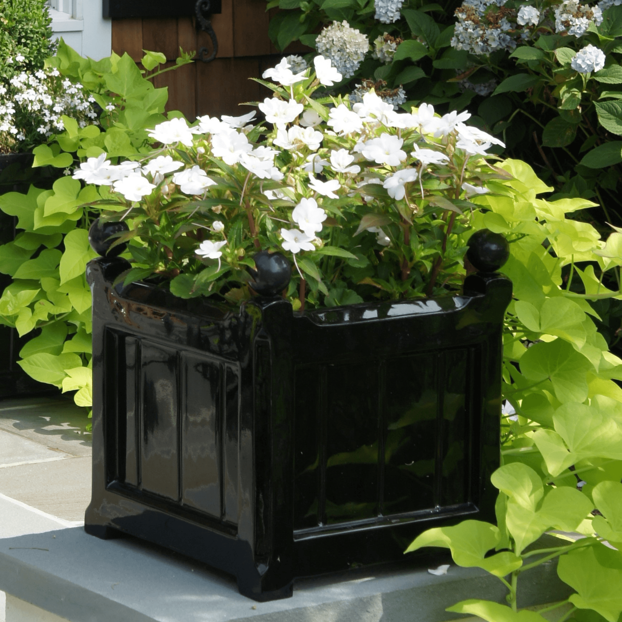 pot planter outdoor Manchester Classic Slatted Outdoor Garden Planter – The Well Appointed House