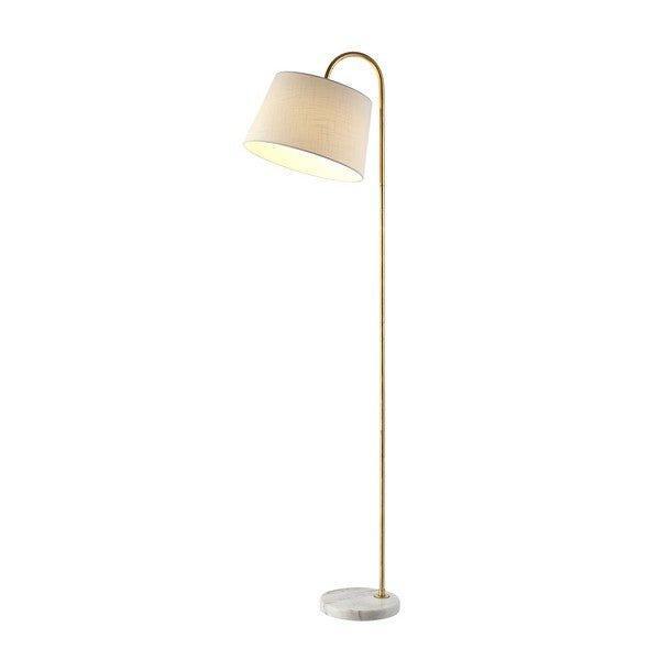 Marble Base & Gold Leaf Curved Floor Lamp - Floor Lamps - The Well Appointed House