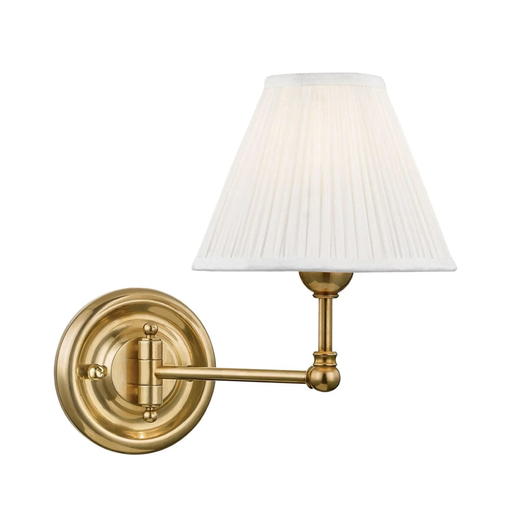 Mark D. Sikes for Hudson Valley Lighting Classic No. 1 Aged Brass One Light Wall Sconce - Sconces - The Well Appointed House