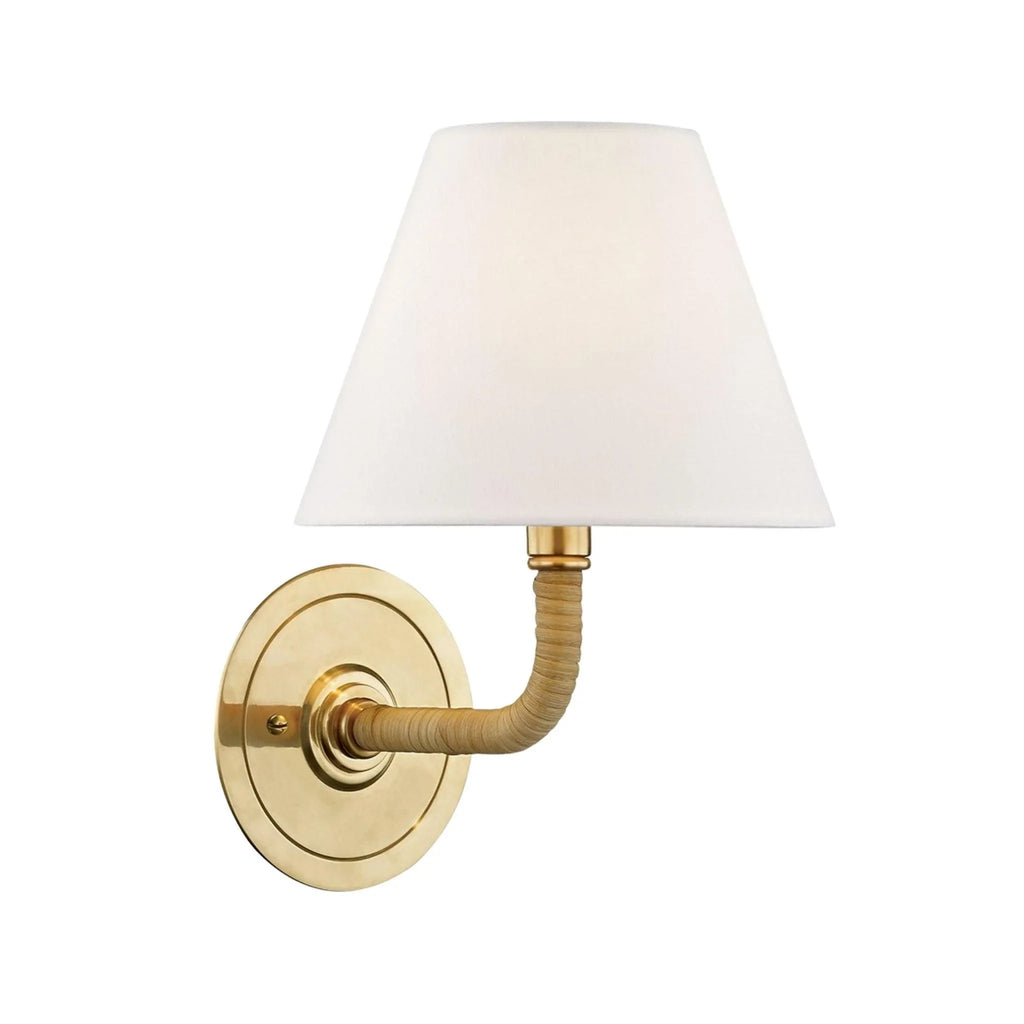 Mark D. Sikes for Hudson Valley Lighting Curves No. 1 Aged Brass One Light Wall Sconce - Sconces - The Well Appointed House
