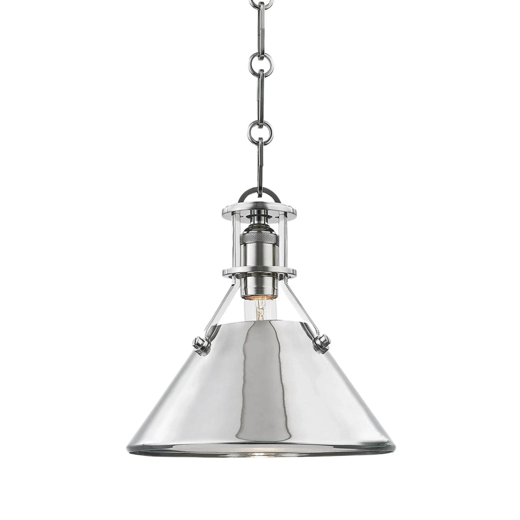 Mark D. Sikes for Hudson Valley Lighting Metal No. 2 Polished Nickel One Light Pendant ‚ Available in Two Sizes - Chandeliers & Pendants - The Well Appointed House