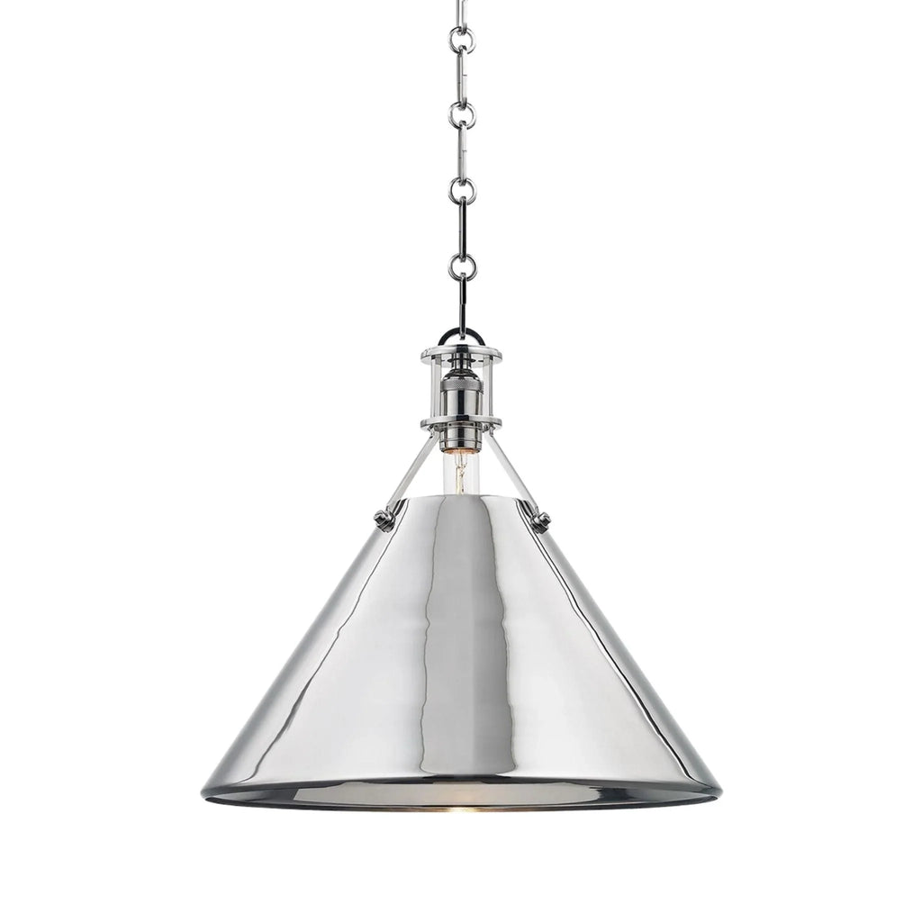 Mark D. Sikes for Hudson Valley Lighting Metal No. 2 Polished Nickel Pendant - Chandeliers & Pendants - The Well Appointed House