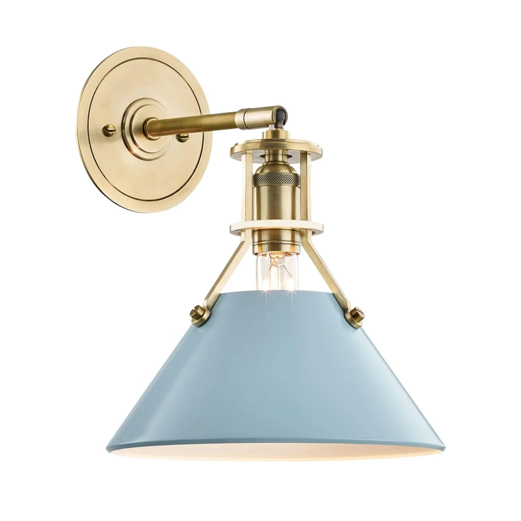 Mark D. Sikes for Hudson Valley Lighting Painted No. 2 Aged Brass And Blue Bird Wall Sconce - Sconces - The Well Appointed House