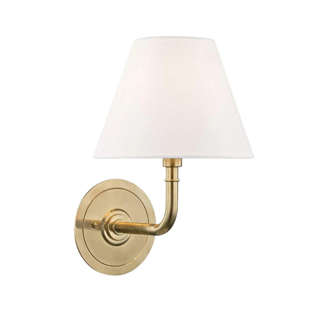 Mark D. Sikes for Hudson Valley Lighting Signature No.1 One Light Wall Sconce in Aged Brass - Sconces - The Well Appointed House