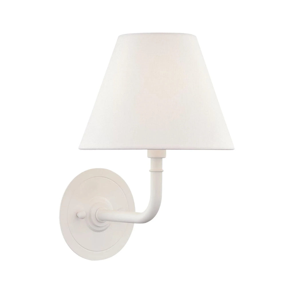 Mark D. Sikes for Hudson Valley Lighting Signature No.1 One Light Wall Sconce in Glossy White Linen - Sconces - The Well Appointed House