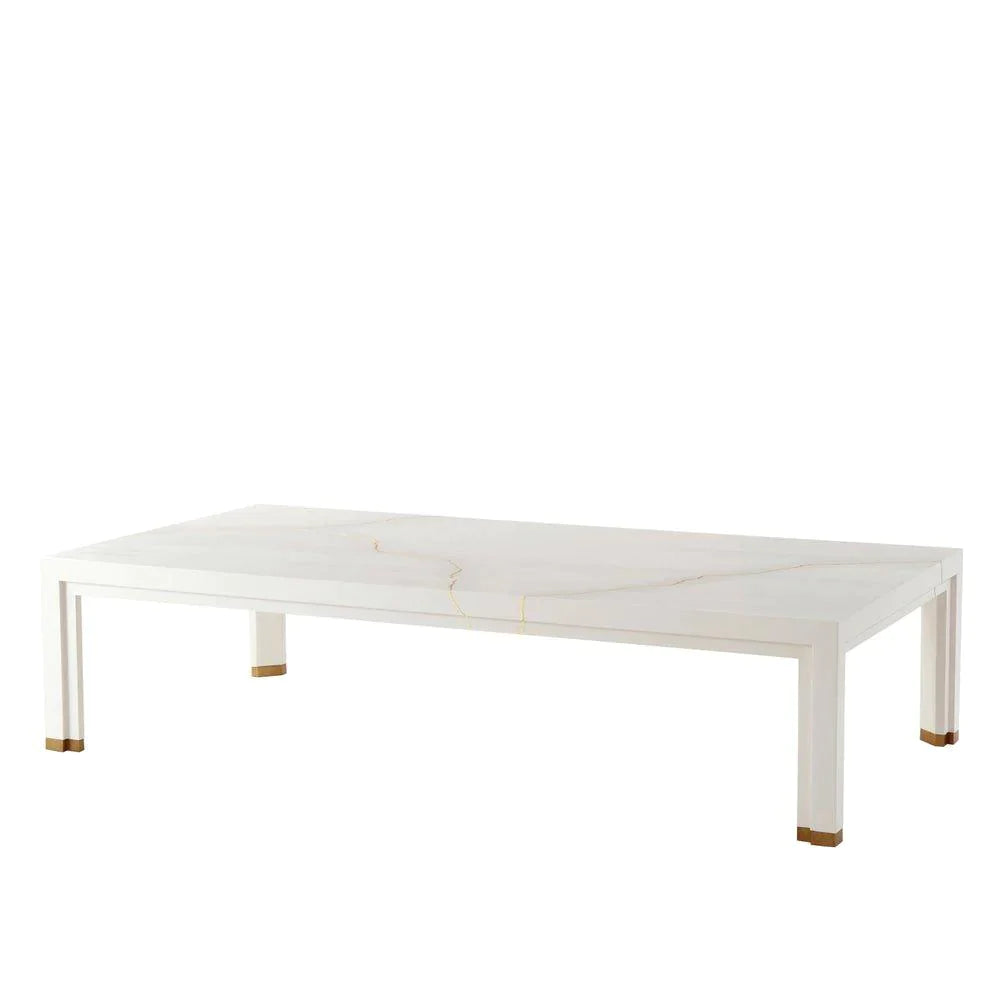 Marloe Lacquered White Coffee Table - Coffee Tables - The Well Appointed House