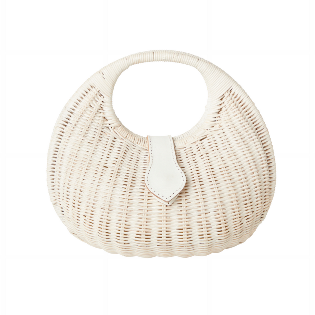 Matilda Wicker Purse in White - The Well Appointed House