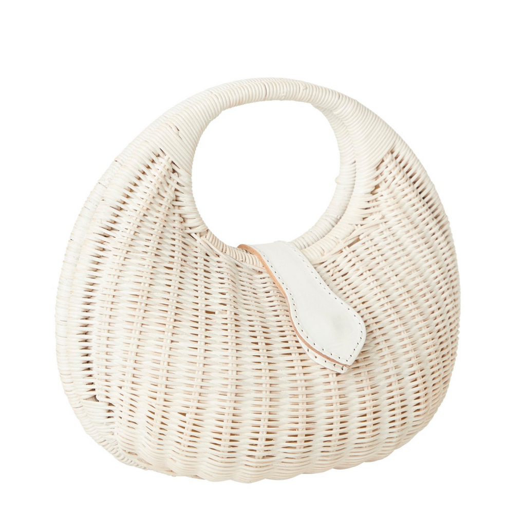 Matilda Wicker Purse in White - The Well Appointed House