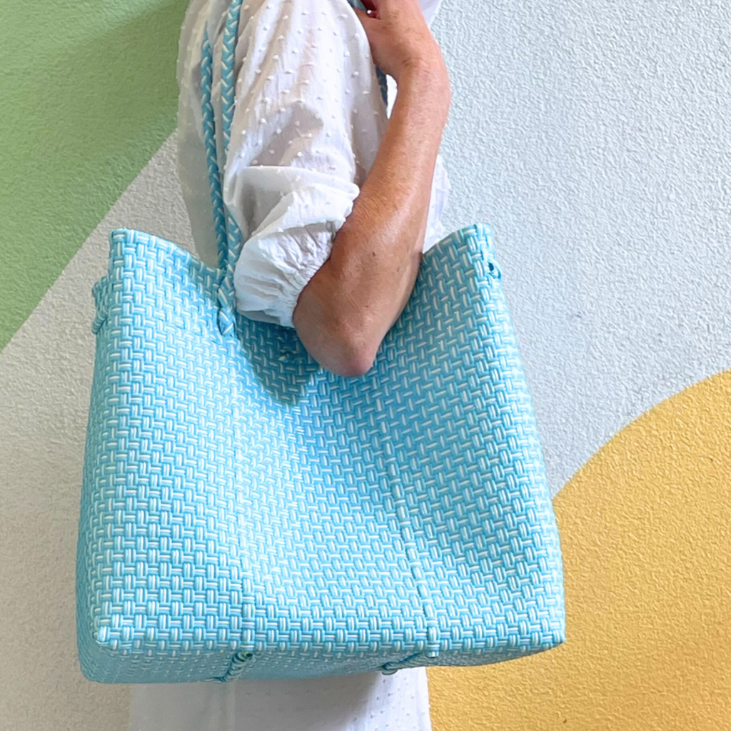 Maxi Ella Tote in Blue Check - The Well Appointed House