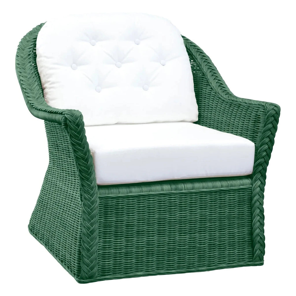 Braided Wicker Chatham Upholstered Lounge Chair - The Well Appointed House